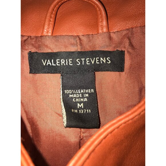 Valerie Stevens Womens Burnt Orange Leather Moto Jacket - Picture 3 of 7